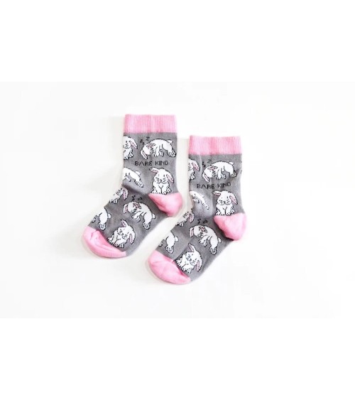 Sauvez les Lapins - Chaussettes pour enfants Bare Kind Chaussettes design suisse original