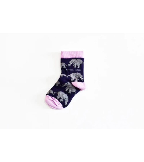 Sauvez les éléphants - Chaussettes enfant en bambou Bare Kind jolies pour femme originales pour homme chausset rigolotes drol...