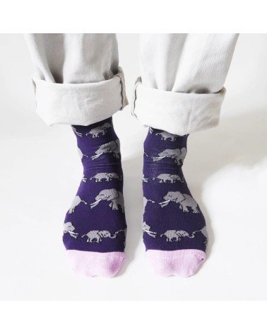 Rettet die Elefanten - Bambus Socken Bare Kind socke kuschelsocken für damen lustig herren farbige coole socken