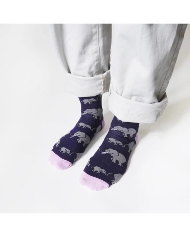 Rettet die Elefanten - Bambus Socken Bare Kind socke kuschelsocken für damen lustig herren farbige coole socken