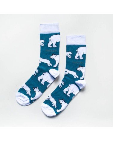 Sauvez les ours polaires - Chaussettes en bambou Bare Kind jolies pour femme originales pour homme chausset rigolotes drole S...