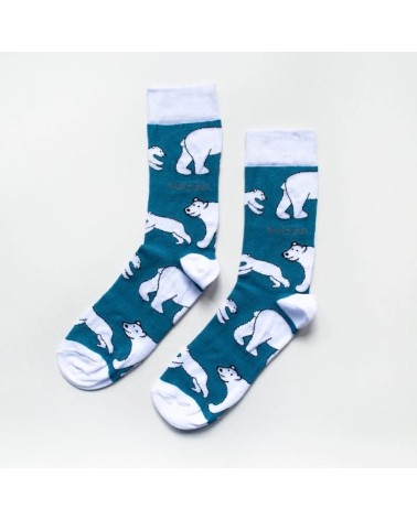 Save the Polar Bears - Bamboo Socks Bare Kind funny crazy cute cool best pop socks for women men