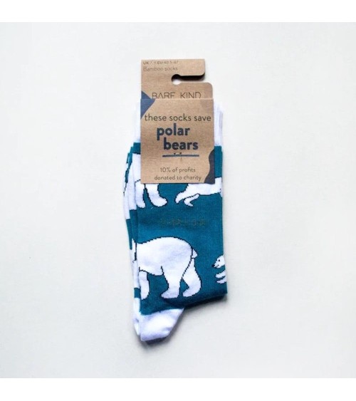 Sauvez les ours polaires - Chaussettes en bambou Bare Kind jolies chausset pour homme femme fantaisie drole originales
