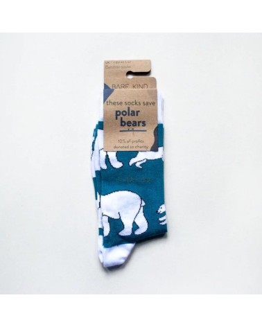 Sauvez les ours polaires - Chaussettes en bambou Bare Kind jolies pour femme originales pour homme chausset rigolotes drole S...