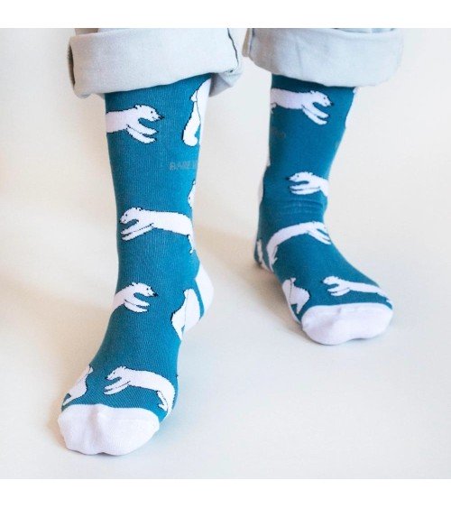 Save the Polar Bears - Bamboo Socks Bare Kind funny crazy cute cool best pop socks for women men