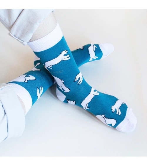 Save the Polar Bears - Bamboo Socks Bare Kind funny crazy cute cool best pop socks for women men