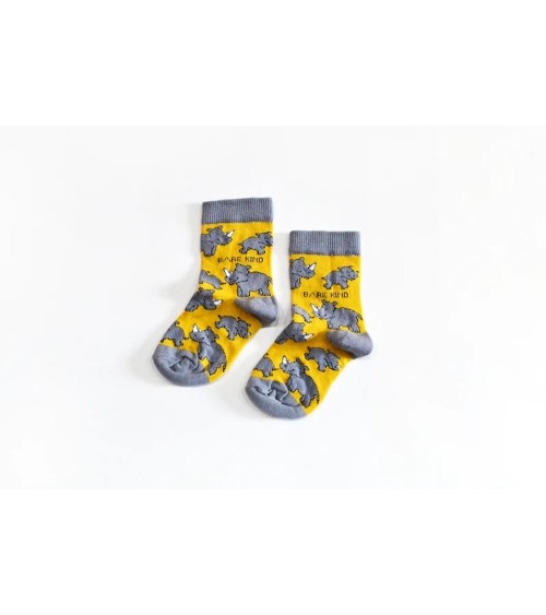 Save the Rhinos - Kids Bamboo Socks Bare Kind funny crazy cute cool best pop socks for women men