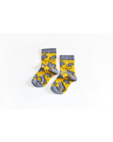 Save the Rhinos - Kids Bamboo Socks Bare Kind funny crazy cute cool best pop socks for women men