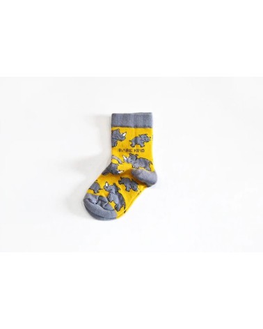 Save the Rhinos - Kids Bamboo Socks Bare Kind funny crazy cute cool best pop socks for women men