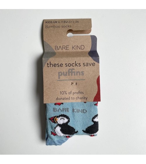 Save the Puffins - Bamboo Kids Socks Bare Kind funny crazy cute cool best pop socks for women men