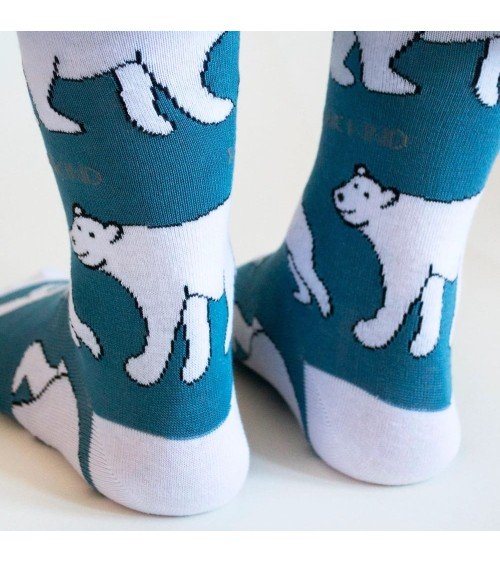 Sauvez les ours polaires - Chaussettes en bambou Bare Kind jolies pour femme originales pour homme chausset rigolotes drole S...