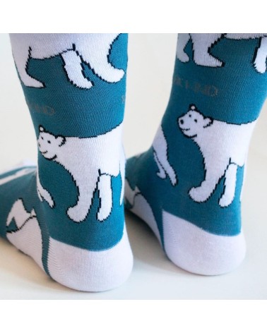Sauvez les ours polaires - Chaussettes en bambou Bare Kind jolies pour femme originales pour homme chausset rigolotes drole S...
