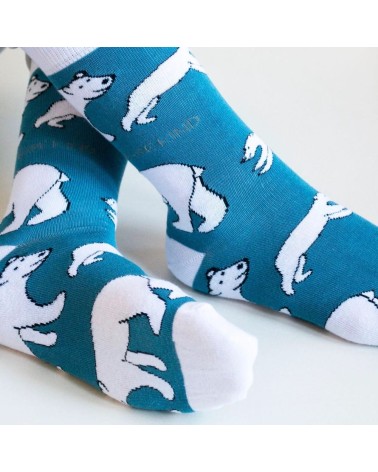 Sauvez les ours polaires - Chaussettes en bambou Bare Kind jolies pour femme originales pour homme chausset rigolotes drole S...