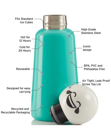 Thermo Flask - Skittle Bottle 300ml - Turquoise Lund London best water bottle