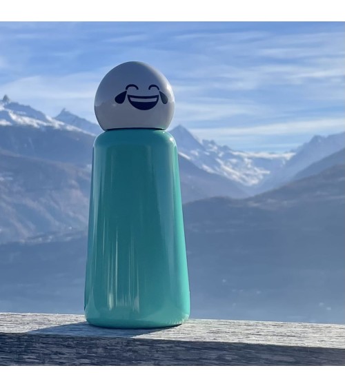 Thermo Trinkflasche - Skittle Bottle 300ml - Türkis und Weiß Lund London Trinkflaschen und Lunchboxen design Schweiz Original