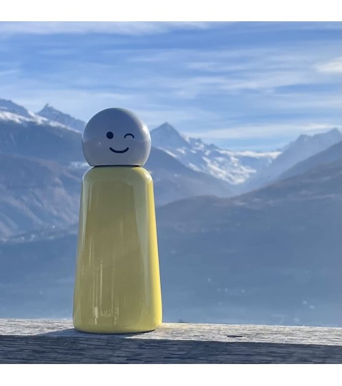 Thermo Trinkflasche - Skittle Bottle 300ml - Gelb und Weiß Lund London Trinkflaschen und Lunchboxen design Schweiz Original