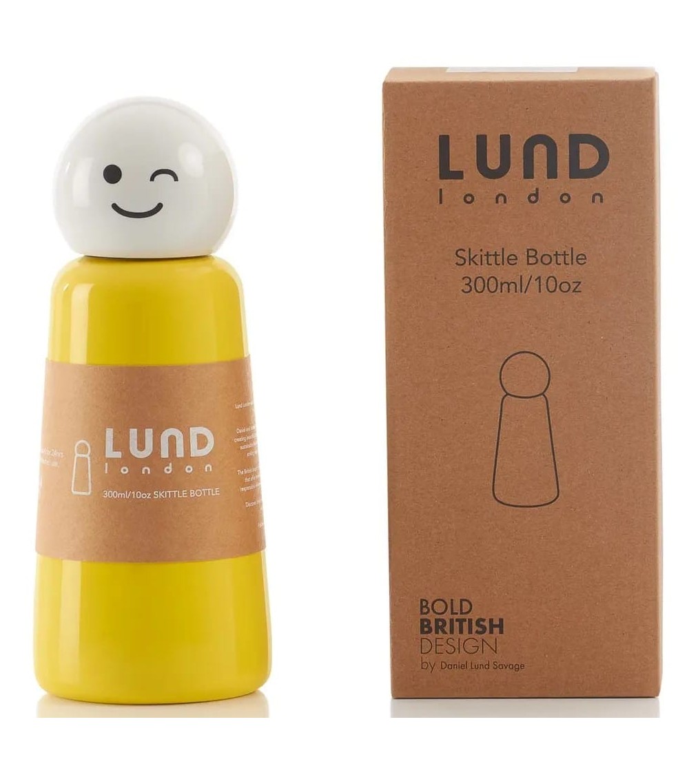 Thermo Flask - Skittle Bottle 300ml - Yellow and white Lund London best water bottle