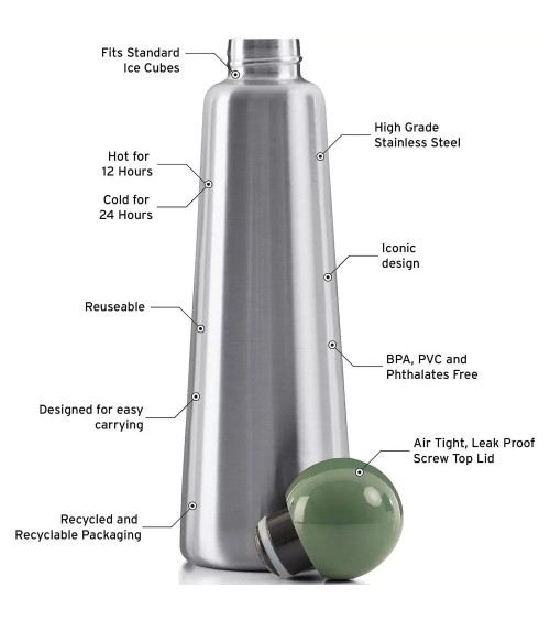 Thermo Flask - Skittle Bottle 750ml - Stainless steel Lund London best water bottle