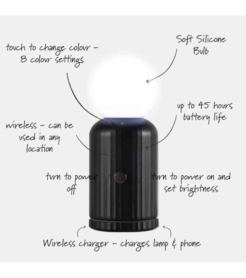 Skittle Lamp - Schwarz - Kabellose LED Tischlampe Lund London tischleuchte led modern designer kaufen