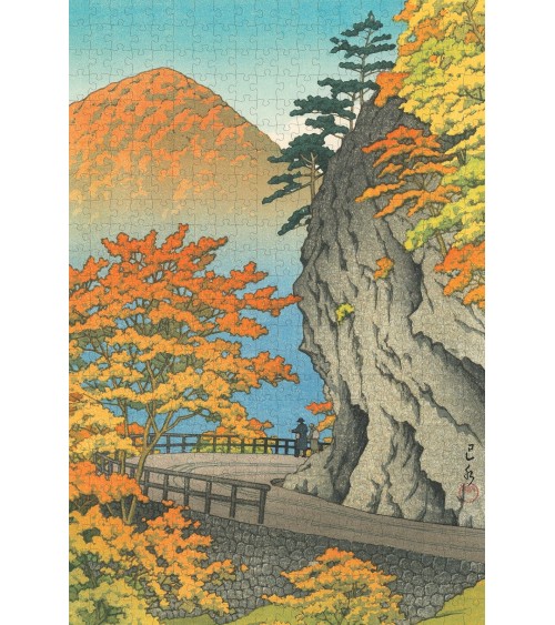 Kawase Hasui - Autumn at Saruiwa - Puzzle 500 pièces Pomegranate Puzzles adulte design art the jigsaw suisse