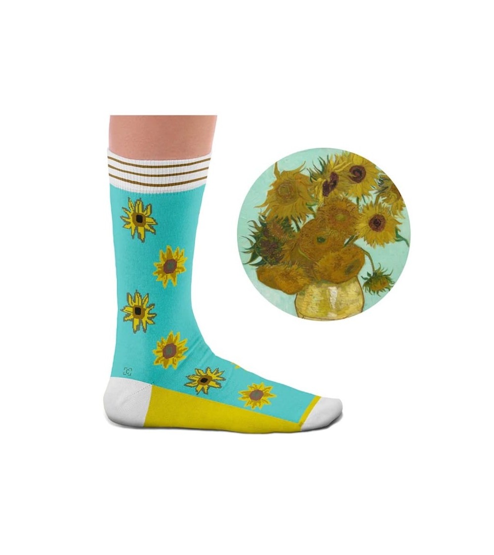 Socks - van Gogh Twelve Sunflowers Curator Socks funny crazy cute cool best pop socks for women men