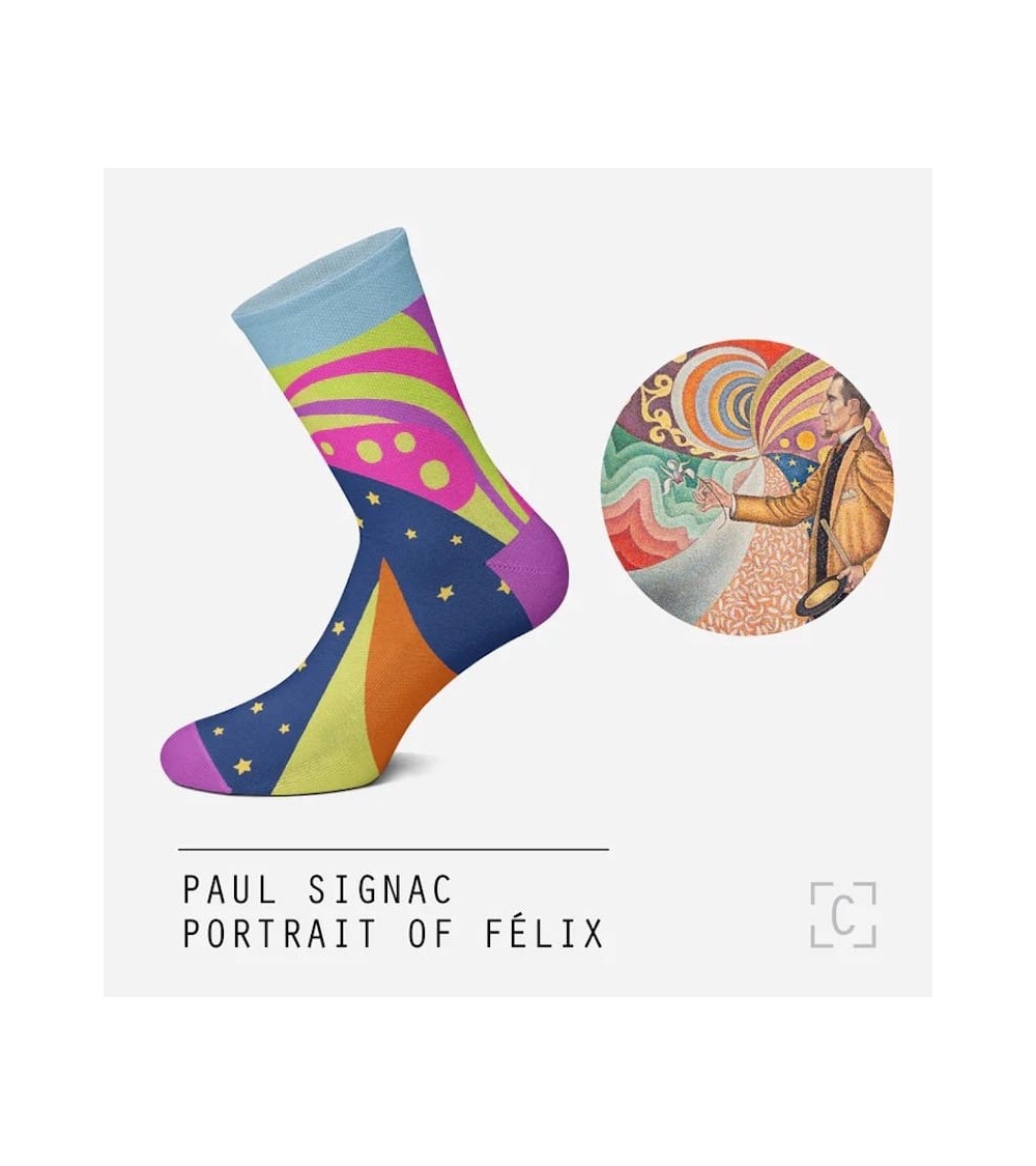 Socken - Portrait de Félix Fénéon Curator Socks Socke lustige Damen Herren farbige coole socken mit motiv kaufen