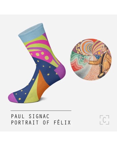 Chaussettes - Portrait de Félix Fénéon Curator Socks jolies chausset pour homme femme fantaisie drole originales
