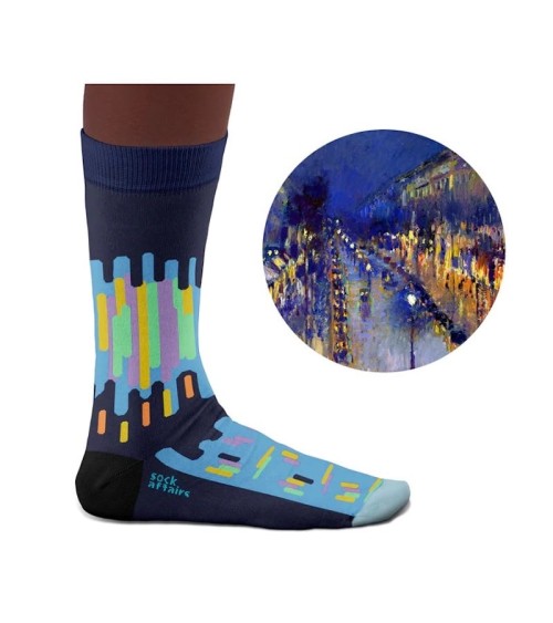 Calzini - Boulevard Montmartre di notte Curator Socks calze da uomo per donna divertenti simpatici particolari