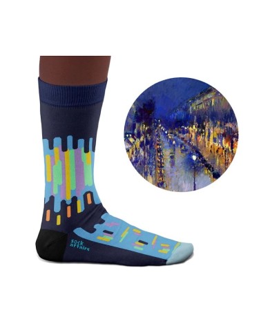 Calzini - Boulevard Montmartre di notte Curator Socks calze da uomo per donna divertenti simpatici particolari