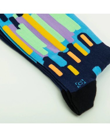 Chaussettes - Boulevard Montmartre, effet de nuit Curator Socks jolies pour femme originales pour homme chausset rigolotes dr...