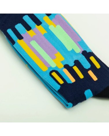 Chaussettes - Boulevard Montmartre, effet de nuit Curator Socks jolies pour femme originales pour homme chausset rigolotes dr...