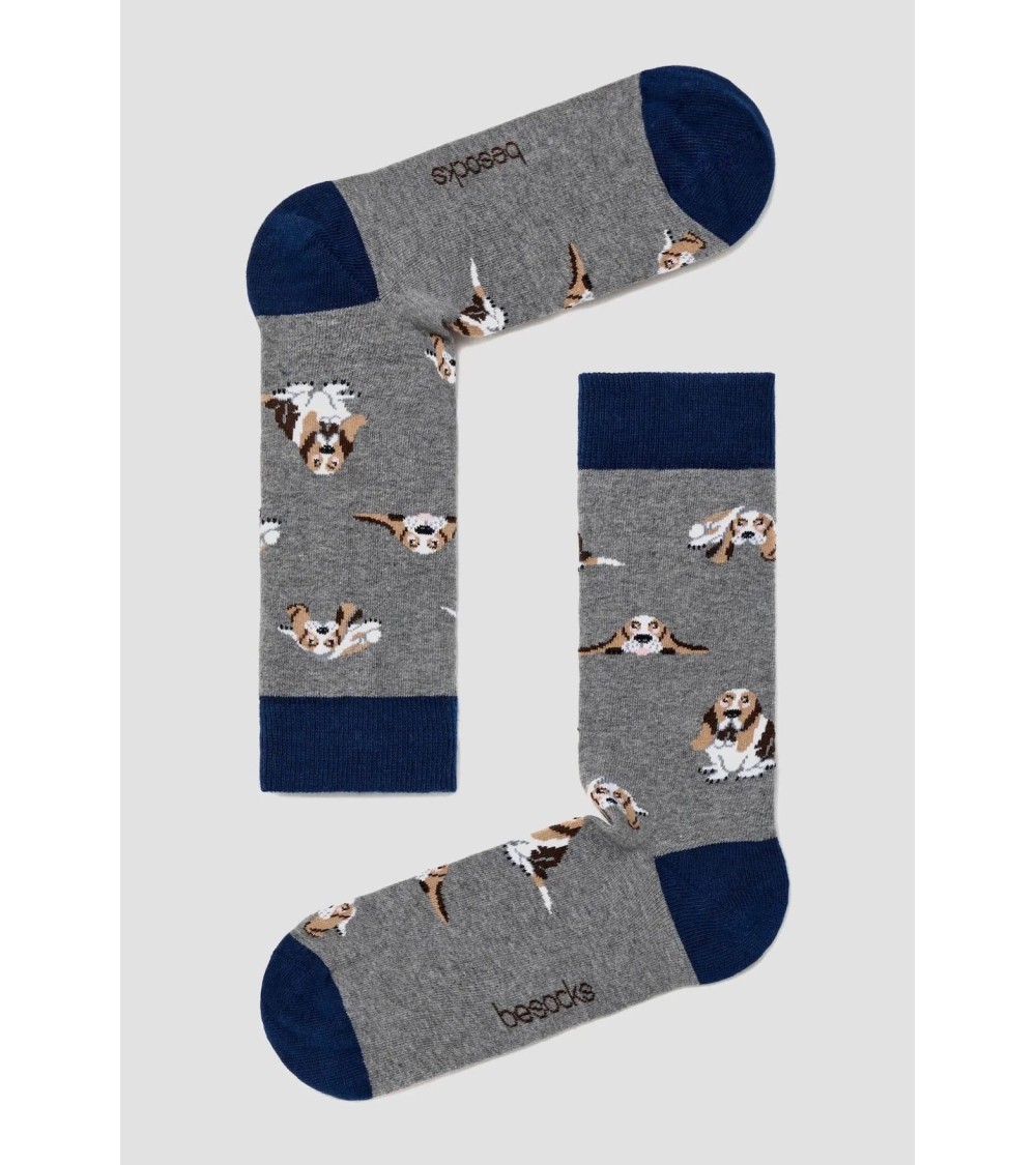 Chaussettes - BeBasset - Basset Hound - Gris Besocks jolies pour femme originales pour homme chausset rigolotes drole Suisse
