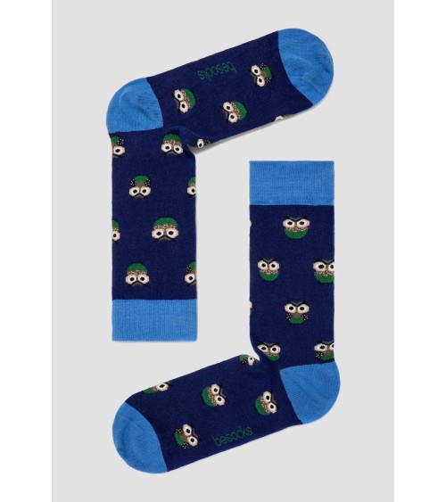Socken BeOwl - Eule - Blau Besocks Socke lustige Damen Herren farbige coole socken mit motiv kaufen