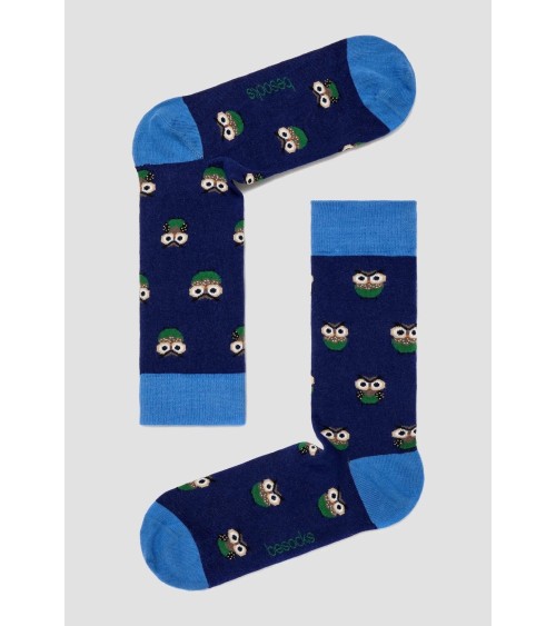 Socken BeOwl - Eule - Blau Besocks socke kuschelsocken für damen lustig herren farbige coole socken