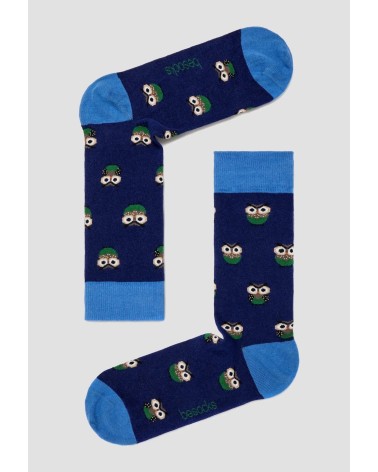 Calzini BeOwl - Gufo - Blu Besocks calze da uomo per donna divertenti simpatici particolari