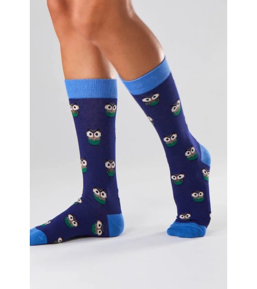 Socken BeOwl - Eule - Blau Besocks socke kuschelsocken für damen lustig herren farbige coole socken