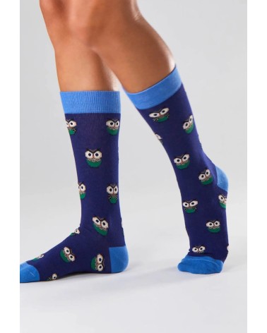 Calzini BeOwl - Gufo - Blu Besocks calze da uomo per donna divertenti simpatici particolari