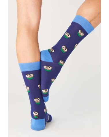 Socken BeOwl - Eule - Blau Besocks Socke lustige Damen Herren farbige coole socken mit motiv kaufen