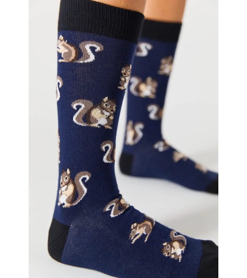 Socken BeSquirrel - Eichhörnchen - Blau Besocks socke kuschelsocken für damen lustig herren farbige coole socken