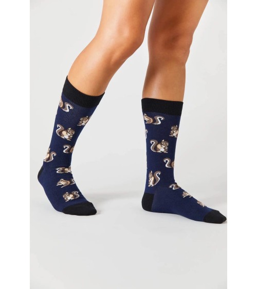 Calzini BeSquirrel - Scoiattolo - Blu Besocks calze da uomo per donna divertenti simpatici particolari