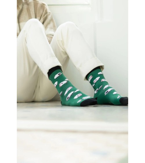 Chaussettes BeSheep - Mouton - Vert Besocks jolies pour femme originales pour homme chausset rigolotes drole Suisse