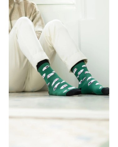 Chaussettes BeSheep - Mouton - Vert Besocks jolies pour femme originales pour homme chausset rigolotes drole Suisse