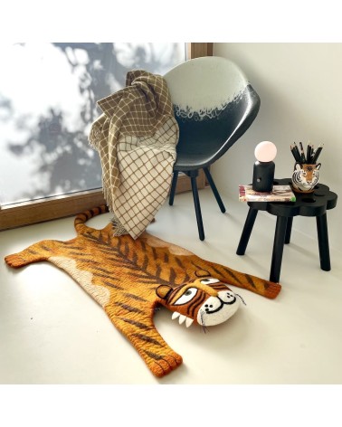 Raj la Tigre - Tappeto animale in lana Sew Heart Felt tappeti in lana naturale fatti a mano Tappeto animali bambini