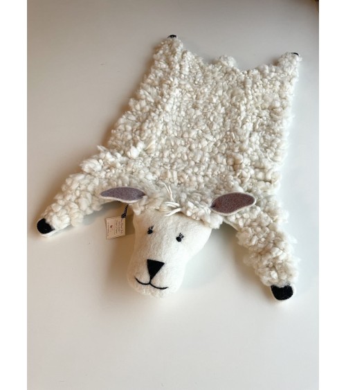 Shirley Sheep - Wool animal rug Sew Heart Felt animal rugs for nursery animal rug for living room kids