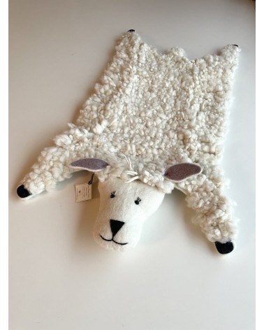 Shirley Sheep - Wool animal rug Sew Heart Felt animal rugs for nursery animal rug for living room kids