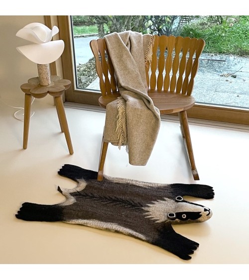 Billie il Tasso - Tappeto animale in lana Sew Heart Felt tappeti in lana naturale fatti a mano Tappeto animali bambini