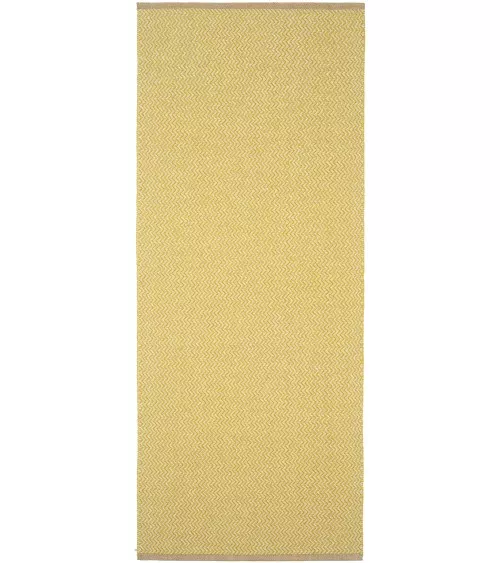 Tapis Vinyle - STRAND Mustard Brita Sweden tapis scandinave en vinyle lavable en machine de cuisine exterieur salon couloir