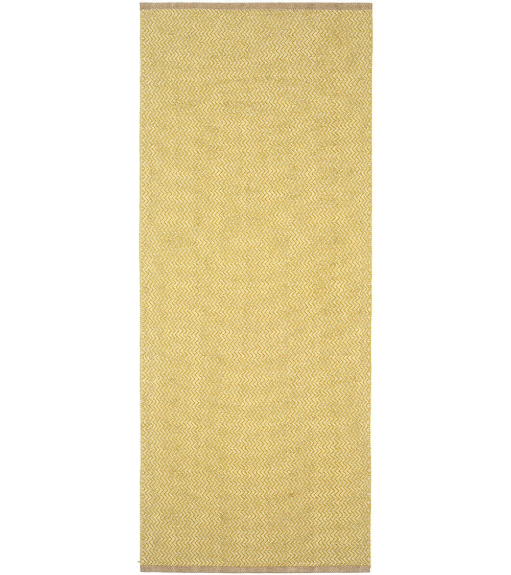 Tapis Vinyle - STRAND Mustard Brita Sweden tapis scandinave en vinyle lavable en machine de cuisine exterieur salon couloir