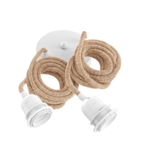 HANG-2 Ficelle - Lampe suspension luminaire, plafonnier 2 fils Hoopzi Kitatori Suisse