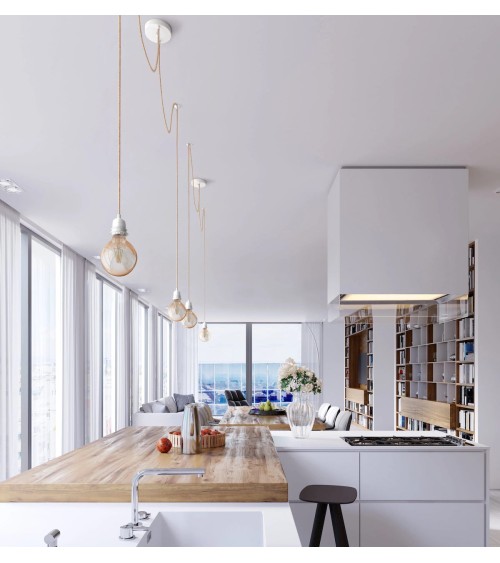 HANG-2 Corda - Lampada a sospensione 2 luci, lampada da soffitto Hoopzi
